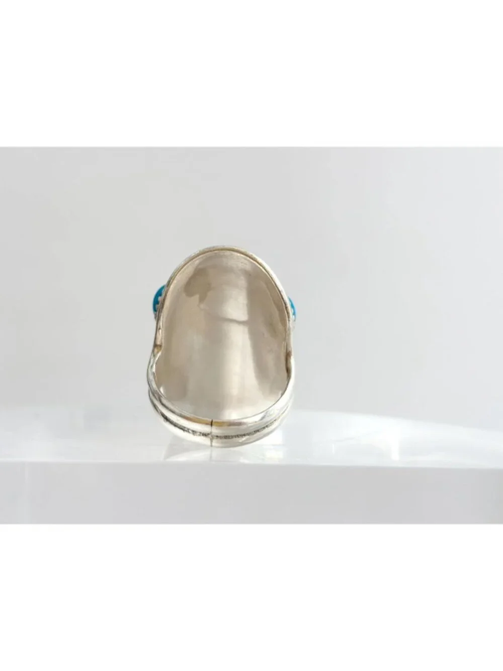 Navajo Sleeping Beauty Turquoise Cluster Sterling Silver 925 Vintage Ring - sz 8